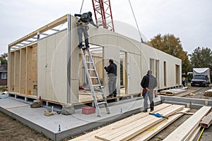 Modern prefabricated modular house construction