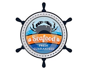 Modern Premium Seafood Restaurant Logo Badge Illustration