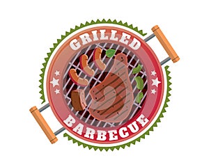 Modern Premium Tasty Barbecue Logo Badge Illustration