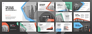 Modern presentation templates set for business