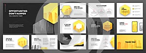 Modern presentation templates set for business.