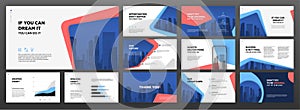 Modern presentation templates set for business.