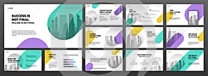 Modern presentation templates set for business