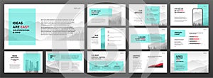 Modern presentation templates set for business and construction.