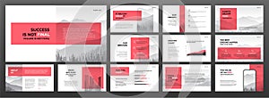 Modern presentation templates set for business and construction.