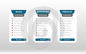 2 Modern Pricing Table Infographic Vector Template for Web Design
