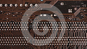 Modern printed brown circuit board