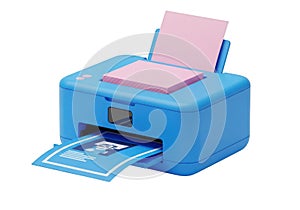 Modern printer creating documents and outputting paper for office tasks