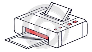 Modern Printer Device: Efficient Document Printing, vector design Generative AI