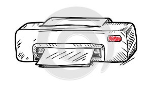 Modern Printer Device, Essential Office Equipment, vector design Generative AI