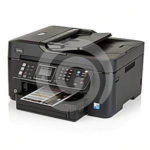 Printer device isolated on white background photo