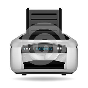 Modern printer electronic device object isolated