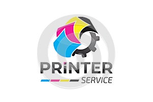 Modern Printer Service Logo Design