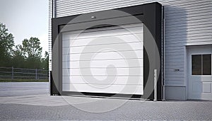 Modern Private Garage. Garage Gate with Automatic roller System.