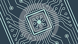 Modern Processor Chip Icon: Computing & Innovation, vector design Generative AI