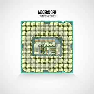 Modern processor. Realistic vector illustration.