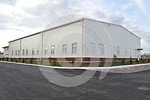 Modern production building of a pharmaceutical factory