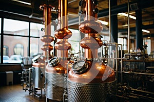 Modern production of drinks on equipment in retro style