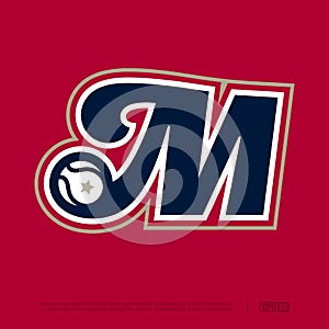 Modern professional letter emblem for sport teams. M letter