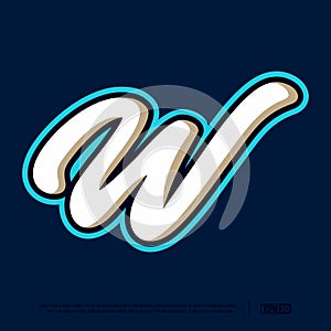 Modern professional letter emblem for sport teams. W letter