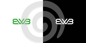A modern and professional logo design with the initials of the letters EWB