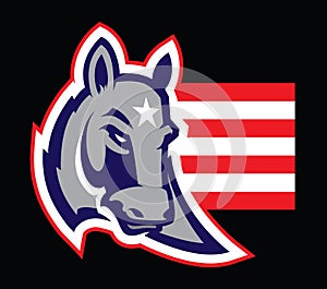 Modern professional logo with Donkey for a sport team.