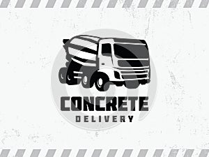 Modern professional logo emblem concrete delivery in white theme