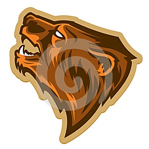 Modern professional logo with grizzly bear for a sport team.