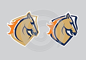 Modern professional logo with Mustang for a sport team.