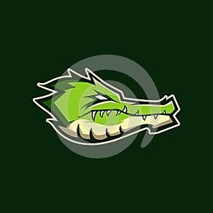 Modern professional logo for sport team. Alligator mascot. Crocodile, vector symbol on a dark background.