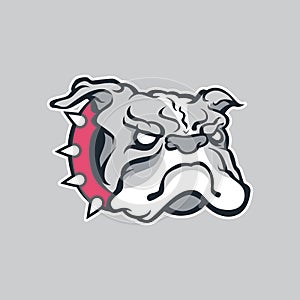Modern professional logo for sport team. Bulldog mascot. Bulldogs, vector symbol on a dark background.