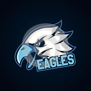 Modern professional logo for sport team. Eagle mascot. Eagles, vector symbol on a light background.