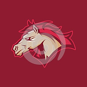 Modern professional logo for sport team. Wild horse mascot. Stallion vector symbol isolated on a dark background.