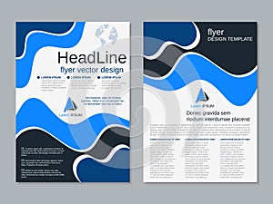 Modern professional two-sided flyer vector design template