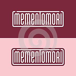 Modern professional vector lettering memento mori in pink and red theme