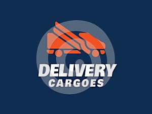 Modern professional vector logo delivery cargoes in blue theme