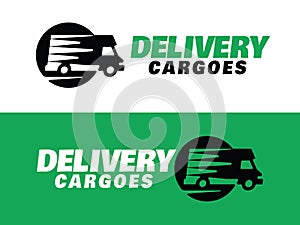 Modern professional vector logo delivery cargoes in green theme