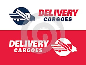 Modern professional vector logo delivery cargoes in red theme