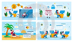 Modern Programmers Characters Flat Vector Set