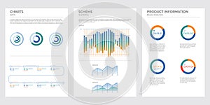 Modern project charts. Finance elements vector illustration.