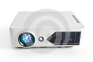This is a modern projector designed for home entertainment and presentations. It combines functionality with a sleek
