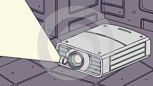 Modern Projector Device for Presentations and Entertainment, vector design Generative AI