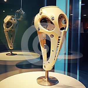 Modern prostheses for leg amputeesà¸¡knee joint model,AI generated