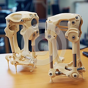 Modern prosthesis for leg amputees,knee joint model,AI generated