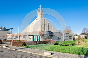 Modern protestant church in a dutch town