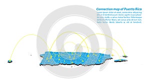 Modern of Puerto Rico Map connections network design, Best Internet Concept of Puerto Rico map business from concepts series