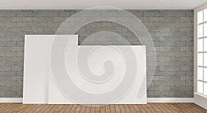 Modern puristic room with a poster