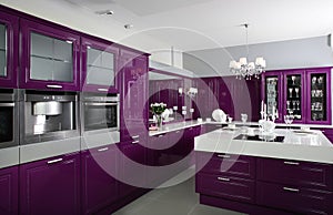 Púrpura La cocina elegante muebles 