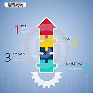 Šipka infografiky prvky. krok na úspěch obchod šablona. plechovka být použitý rozmístění 