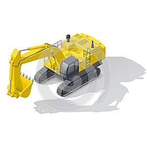 Modern quarry tracked excavator icon